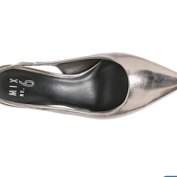 NWT Mix No. 6-Callie Slingback Pump Size 10  in  Pewter Metallic - Picture 2 of 11